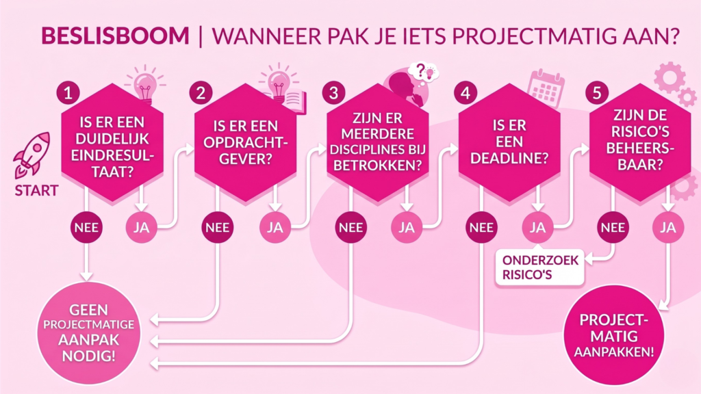 Beslisboom projectmatig werken Next Ground Academy
